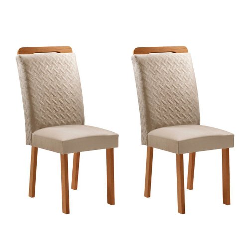 Conjunto com 2 Cadeiras Aline MDF para Sala de Jantar