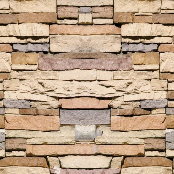 Papel de Parede Muro Pedras Canjiquinha em Filetes e Mosaico