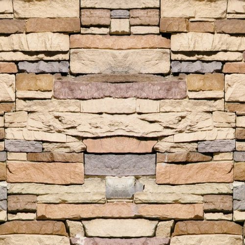 Papel Parede Muro Pedras Canjiquinha com Filetes Tons Claro