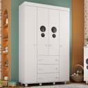 Ver imagem 2 de Guarda-roupas Infantil 4 Portas e 3 Gavetas Picolé Multimóveis Bb2894 Branco