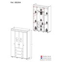 Ver imagem 4 de Guarda-roupas Infantil 4 Portas e 3 Gavetas Picolé Multimóveis Bb2894 Branco