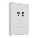Ver imagem 1 de Guarda-roupas Infantil 4 Portas e 3 Gavetas Picolé Multimóveis Bb2894 Branco