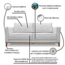 Ver imagem 2 de Sofá 2 Lugares Berlim Linho 1,70m Pés em Madeira Maciça - Grigio