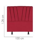 Ver imagem 2 de Cabeceira Estofada Bélgica 100cm Solteiro para Cama Box Quarto Corino Vermelho