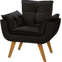 Ver imagem 2 de Kit 2 Poltrona Suede Preto Cadeira Decorativa Julia Sala Recepção Pés Caramelo