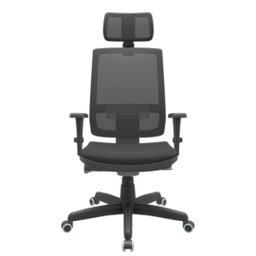 Cadeira de Escritório Presidente Brizza Braço 3D Autocompensador Revestimento Tecido Poliester- Plax - 1