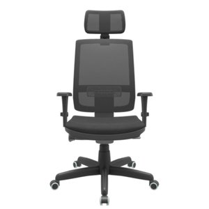 Cadeira de Escritório Presidente Brizza Braço 3D Autocompensador Revestimento Tecido Poliester- Plax