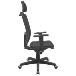 Cadeira de Escritório Presidente Brizza Braço 3D Autocompensador Revestimento Tecido Poliester- Plax - 3