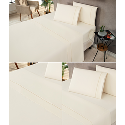 Jogo de lençol para cama king com 4 peças jogo de cama ponto palito micropercal - 3
