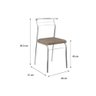 Cadeira de Cozinha 1708 Kit 6 Uni Cromado/Courano Amarelo Ouro - Carraro - 2