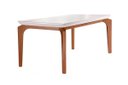 Ver imagem 1 de Mesa para Cozinha Londrina + Tampo Madeirado Vidro 180x90cm Imbuia/off White - Rufato