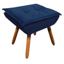 Ver imagem 2 de Kit 2 Puffs Opala Suede Azul Marinho Pés Palito Castanho