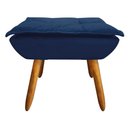 Ver imagem 3 de Kit 2 Puffs Opala Suede Azul Marinho Pés Palito Castanho
