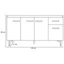 Ver imagem 3 de Balcão Gabinete de Pia Gabriela 150cm Cinza S/Tampo - AJL Móveis