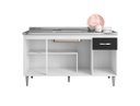 Ver imagem 2 de Balcão Gabinete de Pia Gabriela 150cm Cinza S/Tampo - AJL Móveis