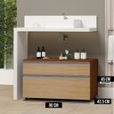 Ver imagem 3 de Gabinete para Banheiro com Rodízio 80cm 2 Gavetas Safira Inferior