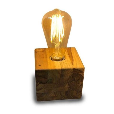 Luminária de Mesa em Madeira Teca Bivolt