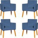 Ver imagem 1 de Kit 4 Poltrona para Sala Recepção Consultório Cadeira Nina Suede Cores Pés Palito