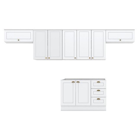 Cozinha Modulada Americana 5 Peças com Armário 2 Portas 80cm Branco Hp - Henn