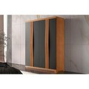 Ver imagem 1 de Guarda Roupa Solteiro 4 Portas e 2 Gavetas C- Pés Grécia Naturale-grafite Rufato