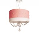 Ver imagem 1 de Lustre Pendente Infantil Pérolas com Cristal 30x15 Rosa