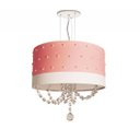 Ver imagem 1 de Lustre Pendente Infantil Pérolas com Cristal 30x15 Rosa