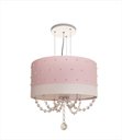 Ver imagem 2 de Lustre Pendente Infantil Pérolas com Cristal 30x15 Rosa