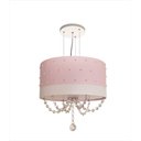 Ver imagem 2 de Lustre Pendente Infantil Pérolas com Cristal 30x15 Rosa