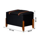 Ver imagem 6 de Puff Báu Retro Estofado Premium para Sala e Quarto Recamier Moderno Closet Retro Cor Preto