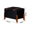 Puff Báu Retro Estofado Premium para Sala e Quarto Recamier Moderno Closet Retro Cor Preto - 6