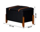 Ver imagem 6 de Puff Báu Retro Estofado Premium para Sala e Quarto Recamier Moderno Closet Retro Cor Preto