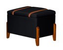 Ver imagem 1 de Puff Báu Retro Estofado Premium para Sala e Quarto Recamier Moderno Closet Retro Cor Preto
