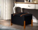 Ver imagem 2 de Puff Báu Retro Estofado Premium para Sala e Quarto Recamier Moderno Closet Retro Cor Preto