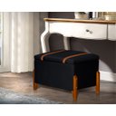 Ver imagem 2 de Puff Báu Retro Estofado Premium para Sala e Quarto Recamier Moderno Closet Retro Cor Preto