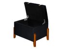 Ver imagem 4 de Puff Báu Retro Estofado Premium para Sala e Quarto Recamier Moderno Closet Retro Cor Preto
