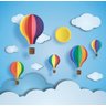Papel De Parede Infantil Adesivo Céu Balão Nuvens Gg673 - 2
