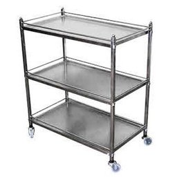 Mesa Auxiliar 3 planos com gradil em aço inoxidável Therj MA3PV 60cm x 40cm x 120cm - 1