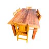 Conjunto Mesa de Jantar 80 x 80 cm 4 Cadeiras Mineira Madeira Demolição Natural - 1