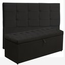 Ver imagem 1 de Kit Cabeceira Mel + Calçadeira Itália Casal 140 CM Suede Preto - D A Decor