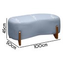 Ver imagem 3 de Banqueta Decorativa Orgânica Puff Thor 100cm para Sala e Quarto Bouclé:azul Claro
