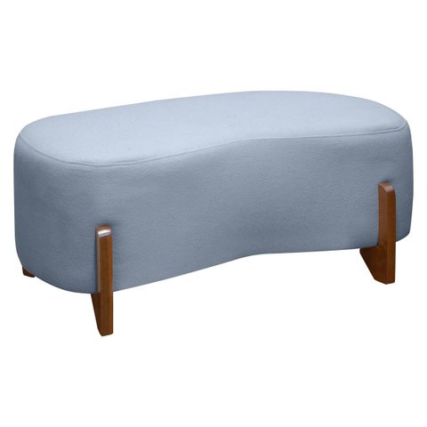 Banqueta Decorativa Orgânica Puff Thor 100cm para Sala e Quarto Bouclé:azul Claro