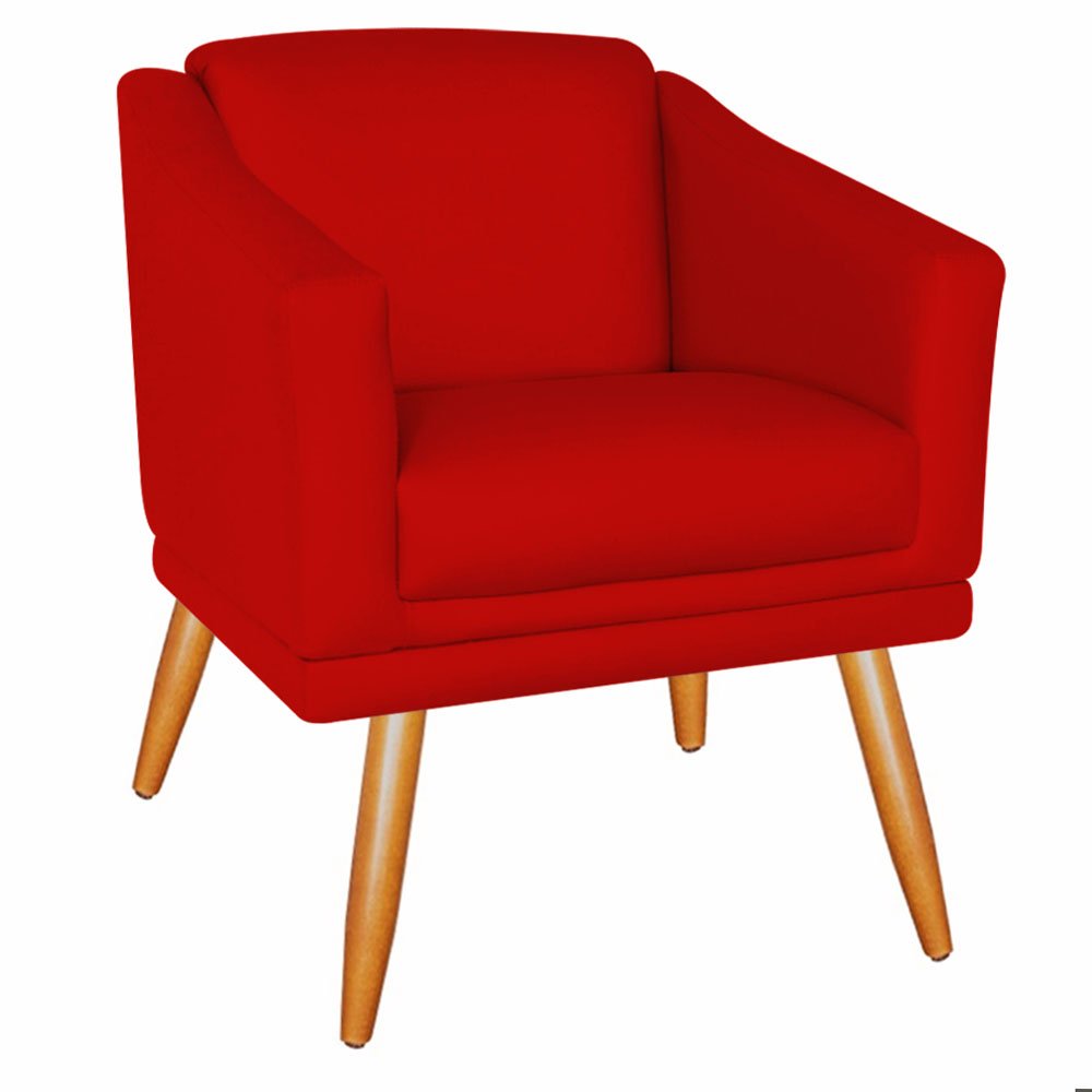 Kit 02 Poltronas Decorativa San Diego Visammer Decor - Vermelho - 3