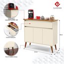 Ver imagem 6 de Aparador Buffet Zeus 3 Portas 1 Gaveta Off White/Freijó – EJ Móveis