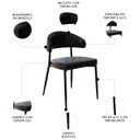 Ver imagem 3 de Cadeira de Jantar Estofada Kit 6 Chloe M25 Sintético Preto - Mpozenato
