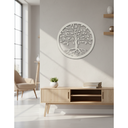 Ver imagem 1 de Quadro Decorativo Parede Árvore da Vida Mdf Vazado 30cm Mandala Enfeite Sala Quarto Branco
