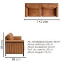 Ver imagem 3 de Sofá Living 2 Lugares Royal 162 cm Pes Madeira Courino Tcs 727 Moll