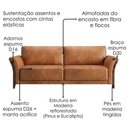 Ver imagem 5 de Sofá Living 2 Lugares Royal 162 cm Pes Madeira Courino Tcs 727 Moll