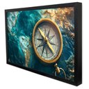 Ver imagem 1 de Quadro Decorativo a Bussola e o Mapa em Moldura Caixa TaColado Moldura Caixa 3cm Preta sem Vidro 20 