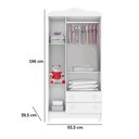 Ver imagem 2 de Quarto de Bebê New Selena 3 Portas com Berço e Cômoda Selena Branco Brilho e Colchão Gazin