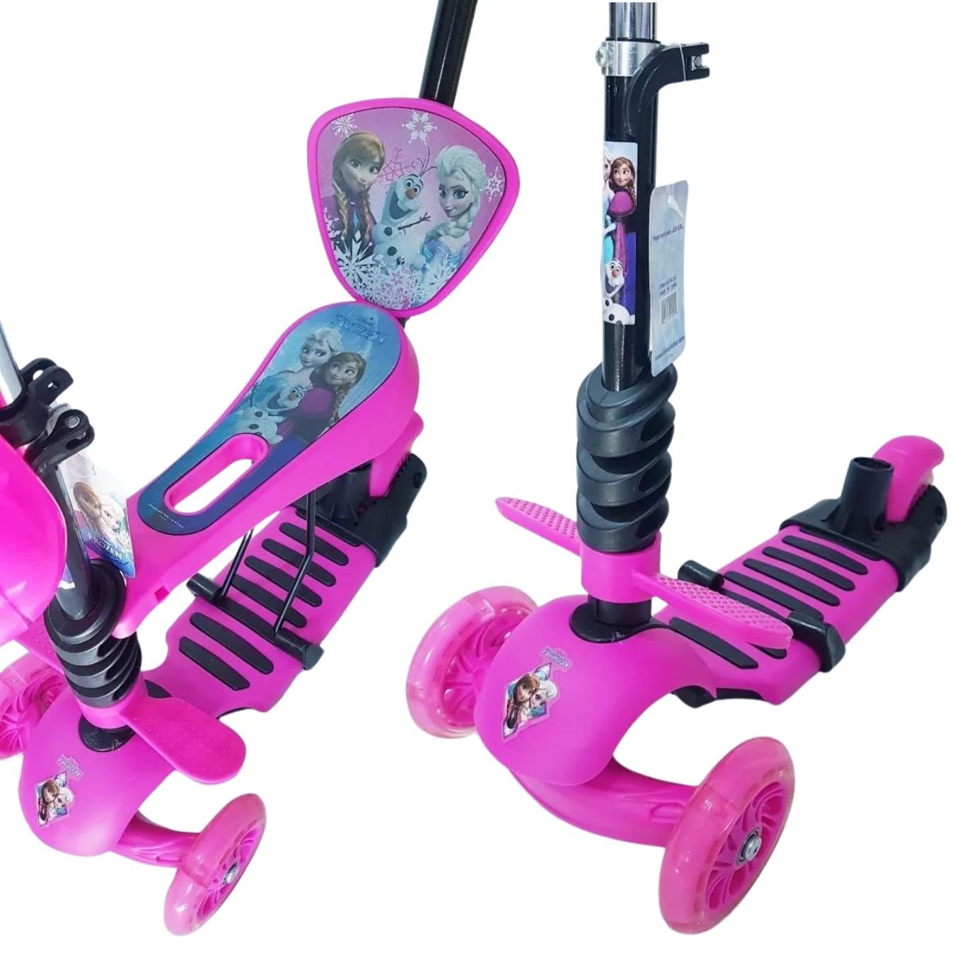 Patinete Infantil 3 Rodas 5 em 1 Frozen com Kit Capacete - 8